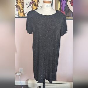 Mimi Maternity Black Sparkle Midi Shift Dress